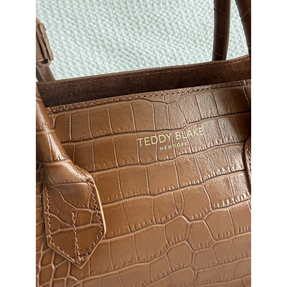 Teddy Blake Vanessa Croco 12" Brown Preppy Quiet Luxury Leather - Picture 2 of 9